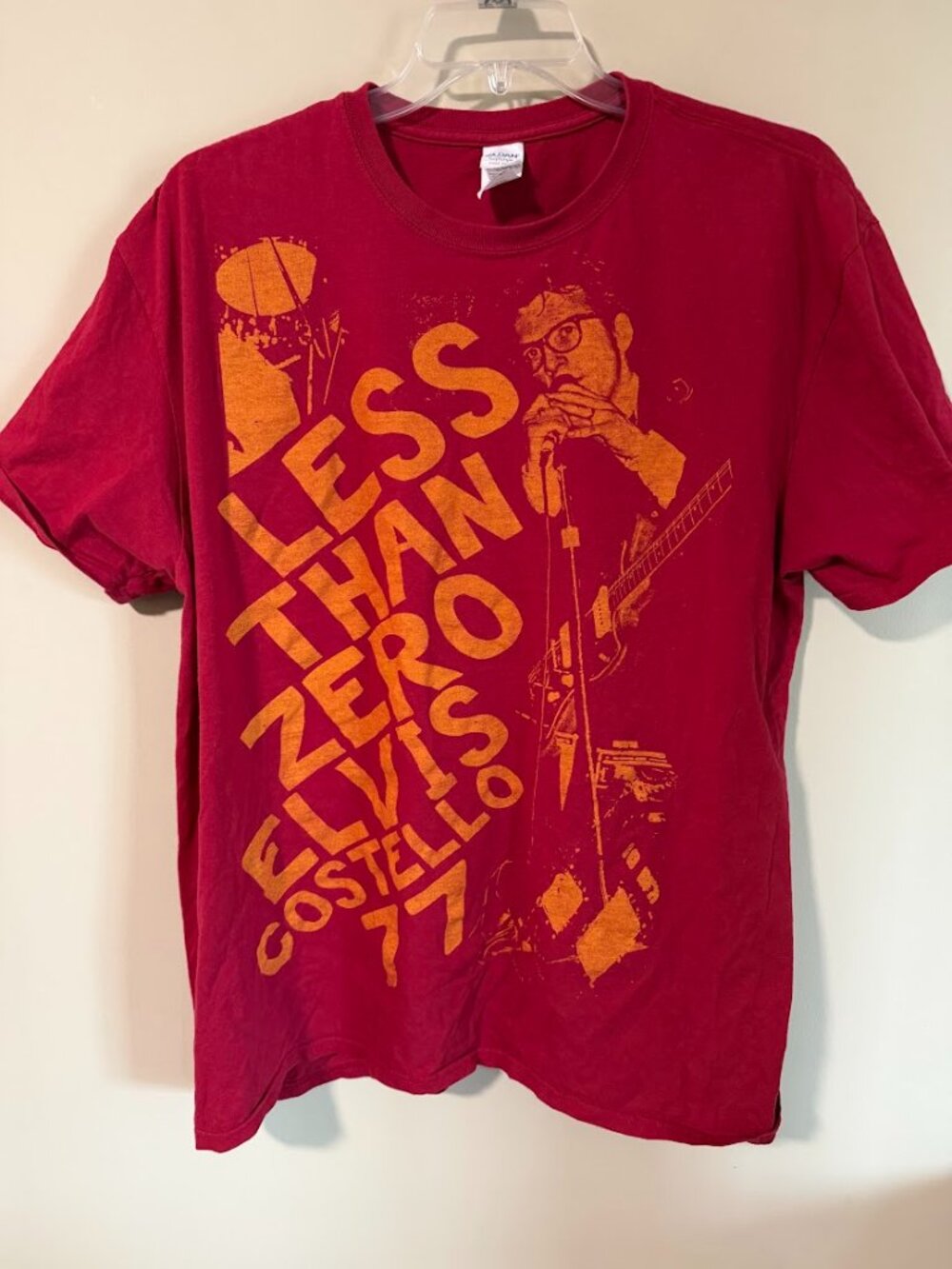 Elvis Costello "Less Than Zero" Large Print T-Shirt - XXL